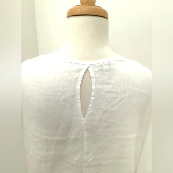 COLD SHOULDER LINEN TOP - Picture 3 of 4